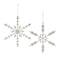 6ct. Jeweled Silver Metal & Glass Snowflake Ornaments
